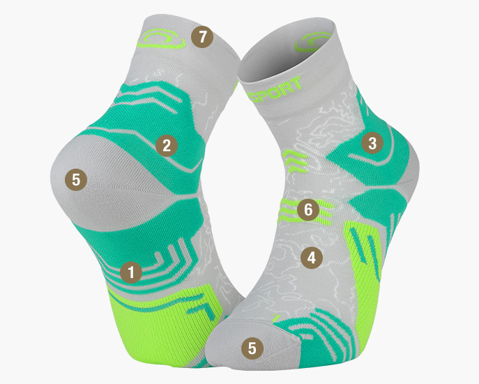 Chaussette TREK GR gris/vert